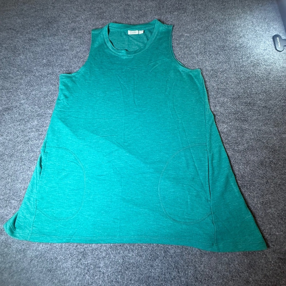 Logo Lounge Teal Green Sleeveless Tunic Top with Pockets Womens Medium M
